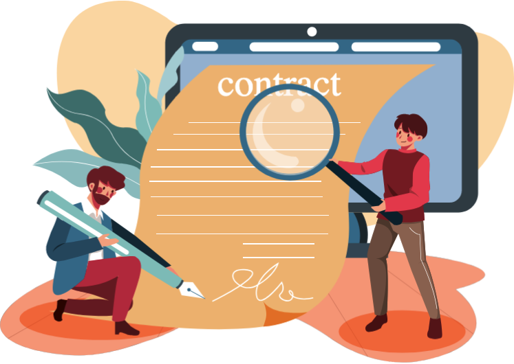 Expert reviewing IT contract terms before signature